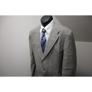 Harris Tweed Handwoven Scottish Wool Blazer Sports Jacket Made In USA Mens 44 R